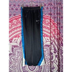 Nike Warm Up Athletic Pants Black Blue Size Medium